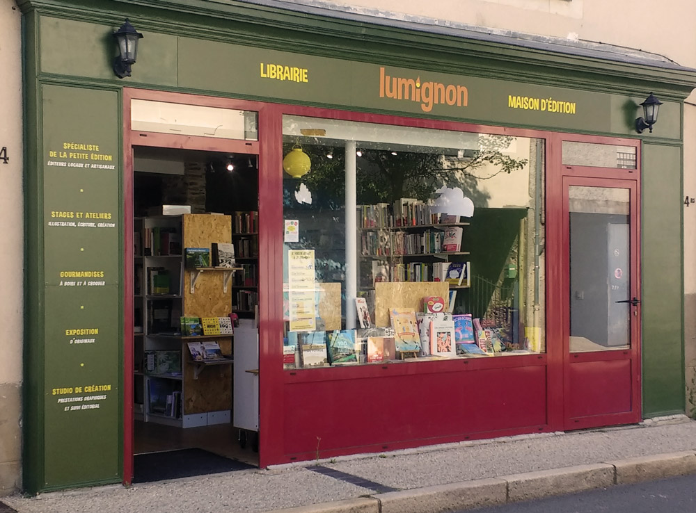 Façade de la librairie et maison d'édition du Lumignon à Nort-sur-Erdre (44)