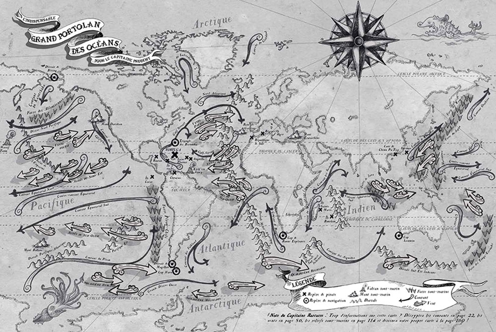 L'almanach de l'océan, carte des océans